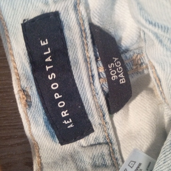 Aeropostale Light Wash Destroyed/Distressed 90s Baggy Jeans 14R - Picture 11 of 17